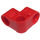 LEGO Rood Kruis Blok Krom 90 graden met Drie Pin-gaten (44809)