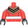 LEGO Rood Minifiguur Torso met Super Warrior Decoratie met Rood decorated Armen en Zwart Handen (973)