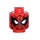 LEGO Rood Spider-Man Hoofd met Groot Wit en Zilver Ogen (Verzonken solide nop) (3626 / 78941)