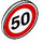 LEGO Wit Roadsign Clip-aan 2 x 2 Rond met &#039;50&#039; Speed Limit (30261 / 83388)