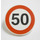 LEGO Wit Roadsign Clip-aan 2 x 2 Rond met &#039;50&#039; Speed Limit (30261 / 83388)