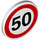 LEGO Wit Roadsign Clip-aan 2 x 2 Rond met &#039;50&#039; Speed Limit (30261 / 83388)