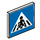 LEGO Wit Roadsign Clip-aan 2 x 2 Vierkant met Minifiguur in Crosswalk met open &#039;O&#039;-clip (15210 / 73909)