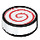 LEGO Wit Tegel 1 x 1 Rond met Rood Swirl (14184 / 100797)