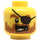 LEGO Geel Steen Bounty Kapitein Minifiguur Hoofd (Verzonken solide nop) (3626 / 19208)