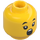 LEGO Geel Dubbelzijdig Meisje Hoofd met Breed Grijns / Breed Open Mond (Verzonken solide nop) (3626 / 69191)