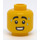 LEGO Geel Mannelijk Hoofd met Drie Sweat Drops, Dik Eyebrows en Clenched Grijns (Verzonken solide nop) (3626 / 98261)