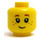 LEGO Geel Minifiguur Hoofd met Zwart Eyelashes, Bruin Eyebrows, Freckles Patroon (Verzonken solide nop) (20393 / 30973)